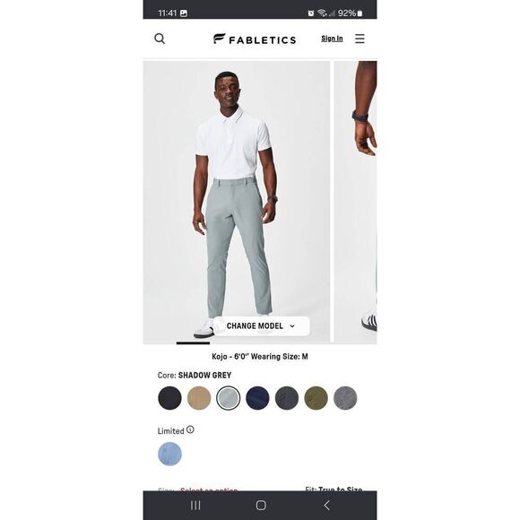 New Small Short Fabletics Shadow Grey The Only Pants NWT Casual Athletic - Picture 2 of 11